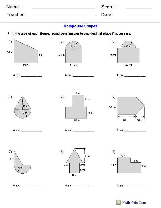 Compound Shapes Worksheet Answer Key or 314 Best area and Perimeter Images On Pinterest