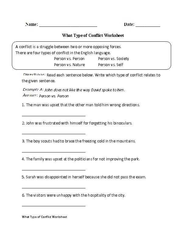 Conflict Resolution Worksheets and 28 Best Plot Conflict Images On Pinterest