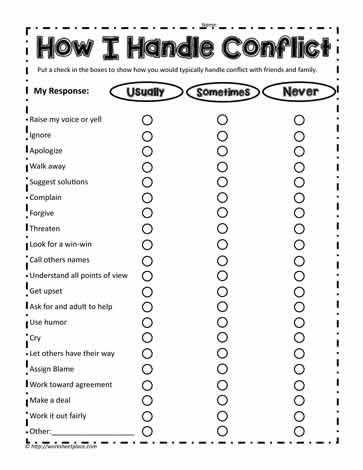Conflict Resolution Worksheets together with How I Handle Conflict therapy Pinterest