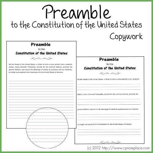 Constitution Worksheet Pdf as Well as 53 Best Copywork Free Images On Pinterest