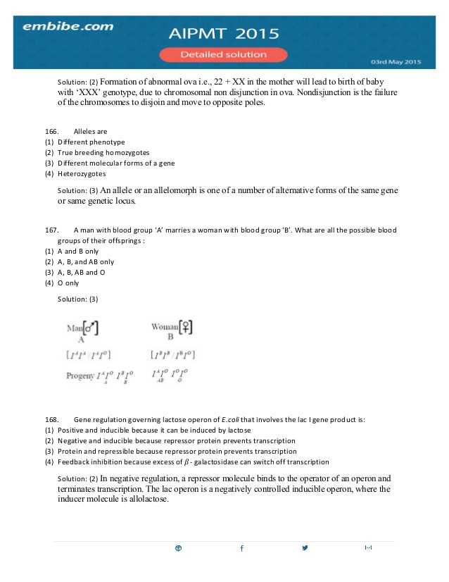 Control Of Gene Expression In Prokaryotes Worksheet Answers Also Aipmt 2015 Answer Key & solutions