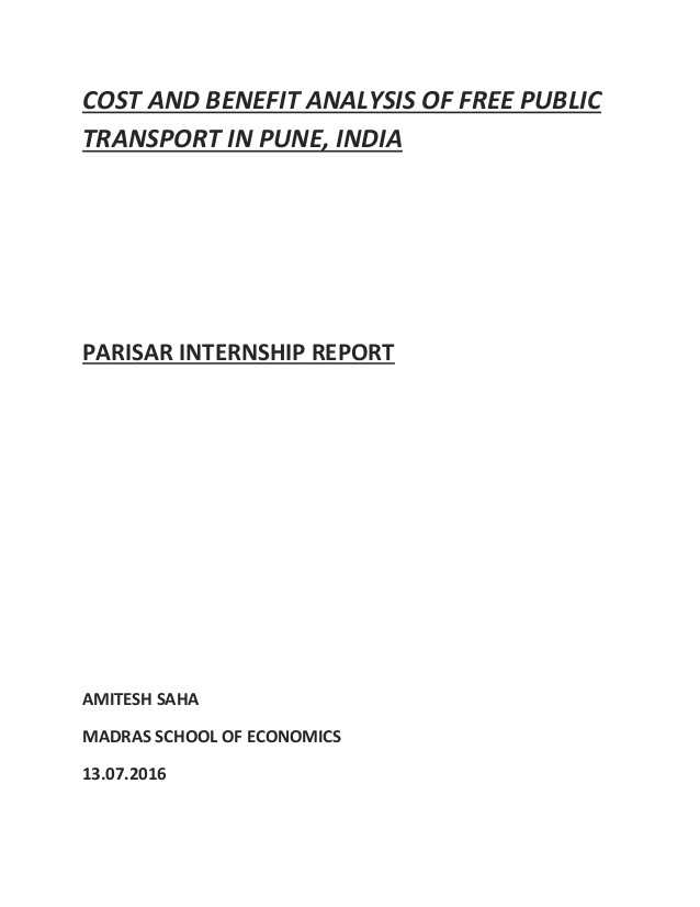 Cost Benefit Analysis Worksheet with Cost and Benefit Analysis Of Free Public Transport In Pune