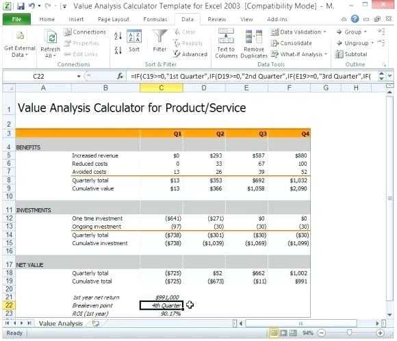 Cost Benefit Analysis Worksheet with Excel Cost – Igroonlineub