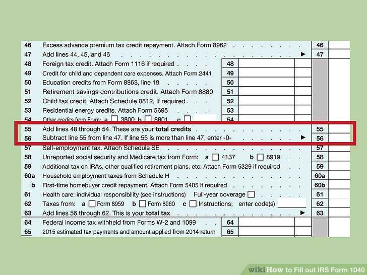 Credit Limit Worksheet 2016 and How to Fill Out Irs form 1040 with form Wikihow