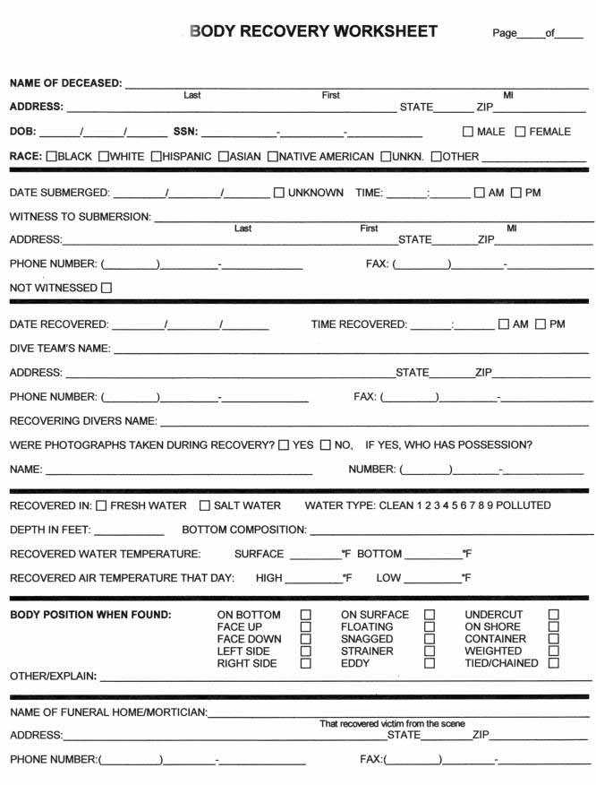 Crime Scene Documentation Worksheet Along with forms and Paperwork