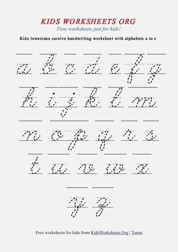 Cursive Writing Worksheets for Kids together with Cursive Lowercase Alphabet Alphabet In Cursive Handwriting Dailypoll