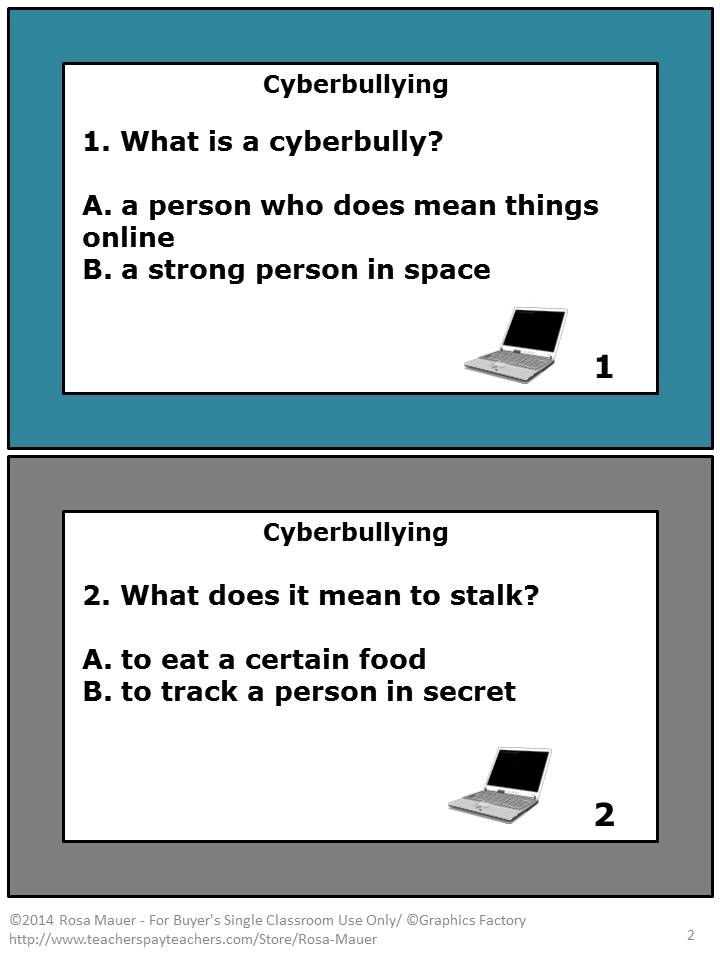 Cyber Bullying Worksheets as Well as Cyberbullying Task Cards