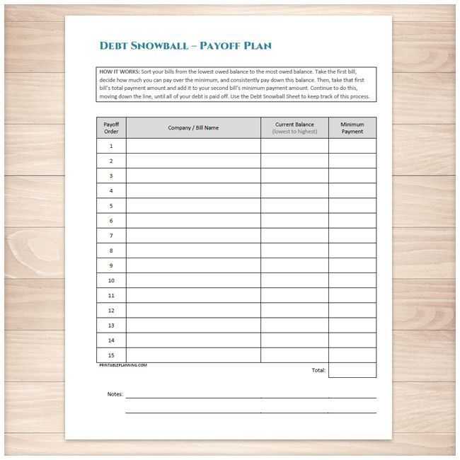 Debt Snowball Worksheet Printable and Debt Snowball Sheet and Debt Payoff Plan Printable Bundle
