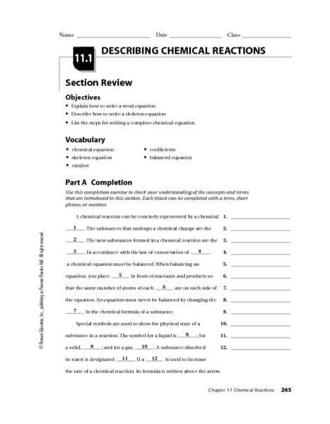 Describing Chemical Reactions Worksheet Answers Also Worksheets 48 Inspirational Chemical Reactions Worksheet High