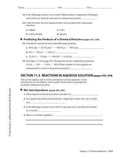 Describing Chemical Reactions Worksheet Answers as Well as 11 1 Describing Chemical Reactions Worksheet Answers Inspirational