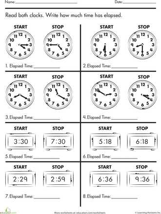 Digital Clock Worksheets Along with Calculate Elapsed Time