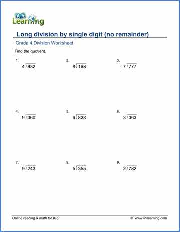Dividing by 2 Worksheets and Grade 4 Long Division Worksheet 3 Digit by 1 Digit Numbers with No
