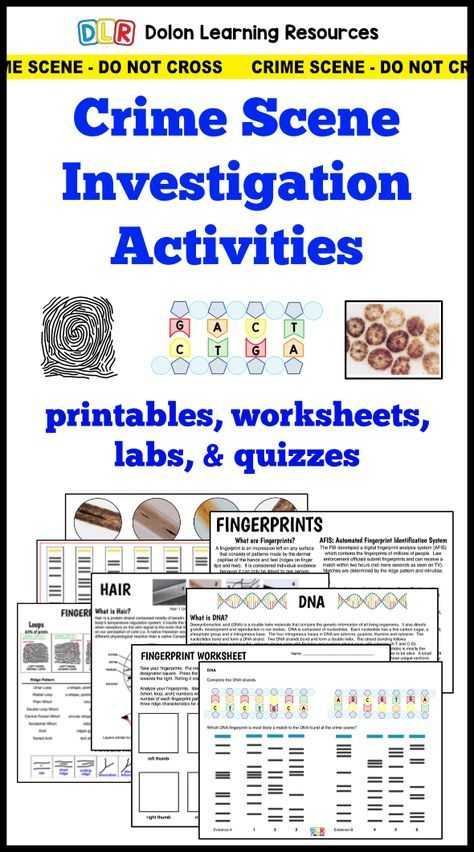 Dna Fingerprinting Worksheet and forensic Science Crime Scene Investigation Activities Fingerprints