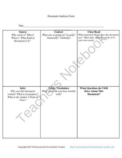 Document Analysis Worksheet Along with 12 Best Primary source Analysis tools Images On Pinterest
