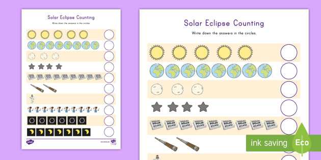 Eclipse Worksheet Answer Key with solar Eclipse Counting Worksheet Activity Sheet solar