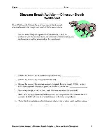 Ecological Footprint Worksheet Answers as Well as Dinosaur Breath Worksheet — Answer Key Teach Engineering