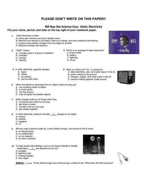 Electrical Power Worksheet Answers Also Bill Nye Electricity Worksheet Answers