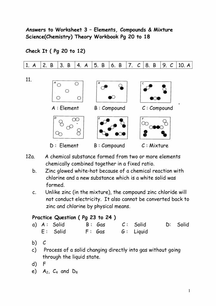 Elements Compounds and Mixtures Worksheet Pdf and Best Elements Pounds and Mixtures Worksheet Awesome Questions