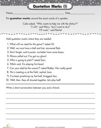 Embedding Quotations Correcting the Errors Worksheet Answers Also Quotation Mark Practice