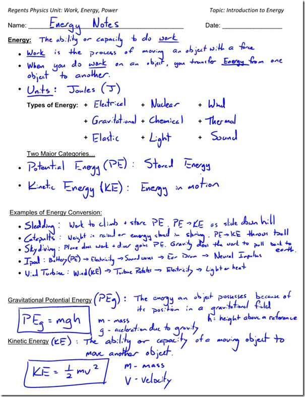 Energy and Energy Transformations Worksheet Answer Key Along with Kinetic Energy Math Worksheet Kidz Activities