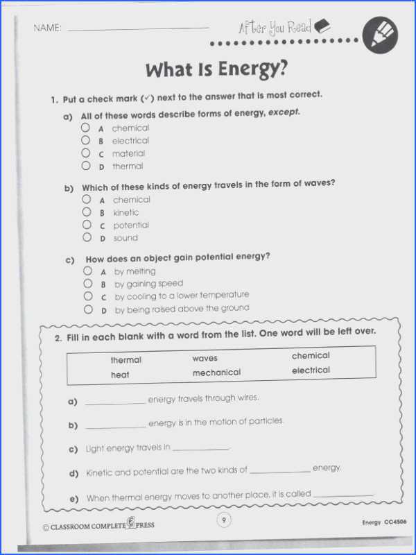 Energy Calculations Worksheet with Energy Transformation Worksheet Answers