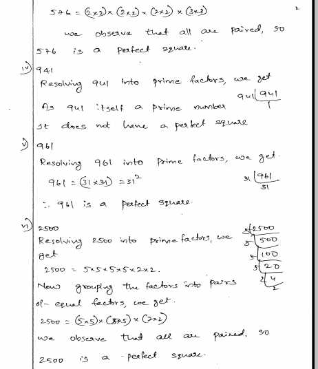 Estimating Square Roots Worksheet Also Squares and Square Roots Rd Sharma Class 8 solutions Ex 3 1
