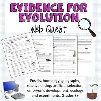 Evolution by Natural Selection Worksheet Answers as Well as Evidence for Evolution Webquest