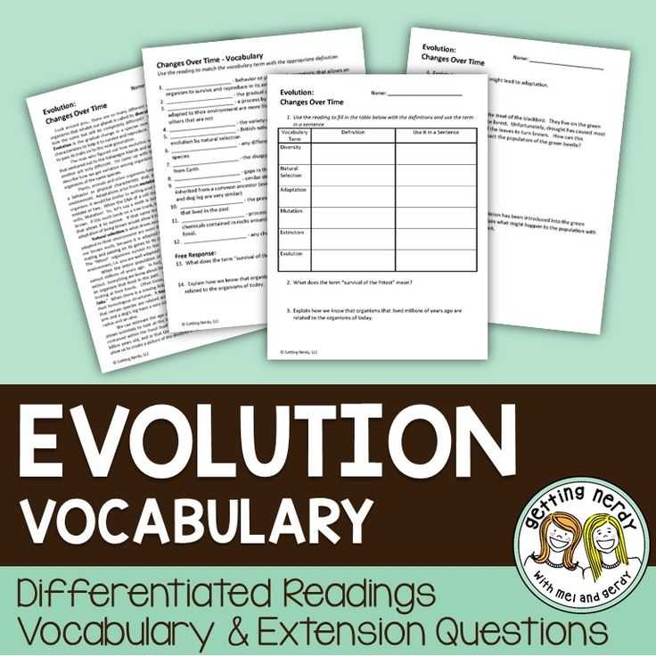 Evolution Vocabulary Worksheet or 126 Best Science Vocabulary and Word Walls Images On Pinterest