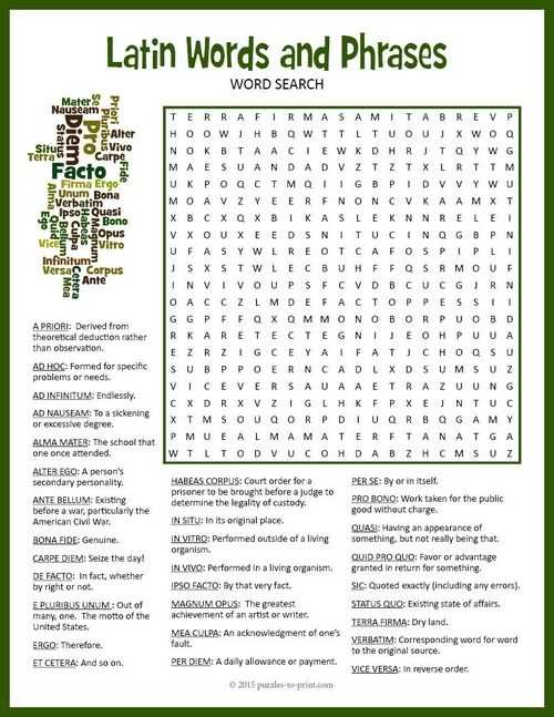 Evolution Vocabulary Worksheet or Latin Word Search Puzzle