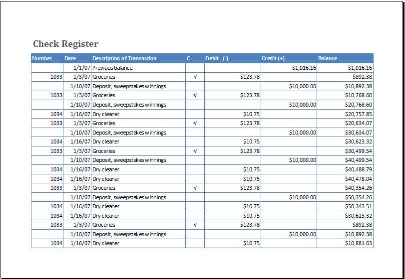 Excel Checkbook Register Budget Worksheet with Check Register Template Free Blank Business Checkbook Register