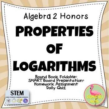 Expanding and Condensing Logarithms Worksheet Along with Logarithmic Foldables Teaching Resources