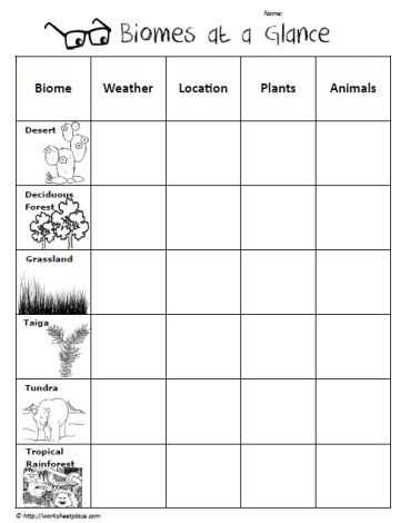 Exploring Biomes Worksheet Answers as Well as Biome Graphic organizer for the Reflection Process when Gallery
