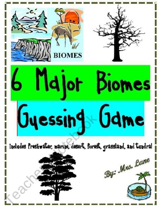 Exploring Biomes Worksheet Answers together with 6 Major Biomes Guessing Game Great Center or Workstation