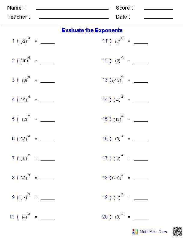 Exponent Rules Worksheet Answer Key or Radical Exponents Worksheet Worksheets for All