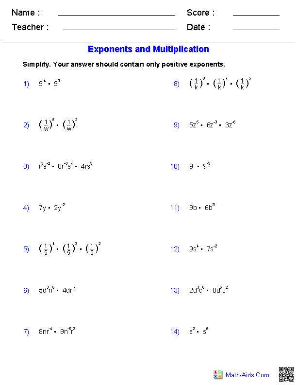 Exponents and Radicals Worksheet as Well as Simplifying Exponents Worksheet