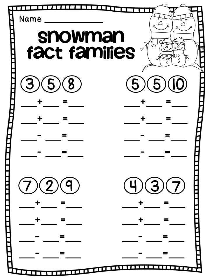 Fact Family Worksheets for First Grade together with First Grade Addition Fact Family Worksheets