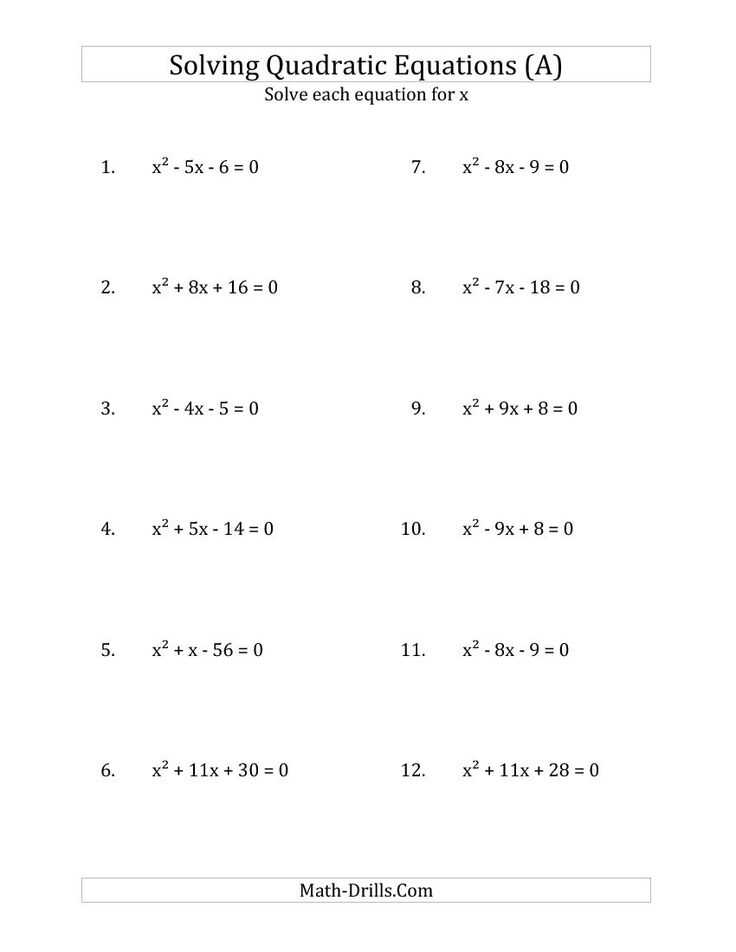 Factoring Quadratics Worksheet Along with Factoring Quadratics Worksheet Math Drills