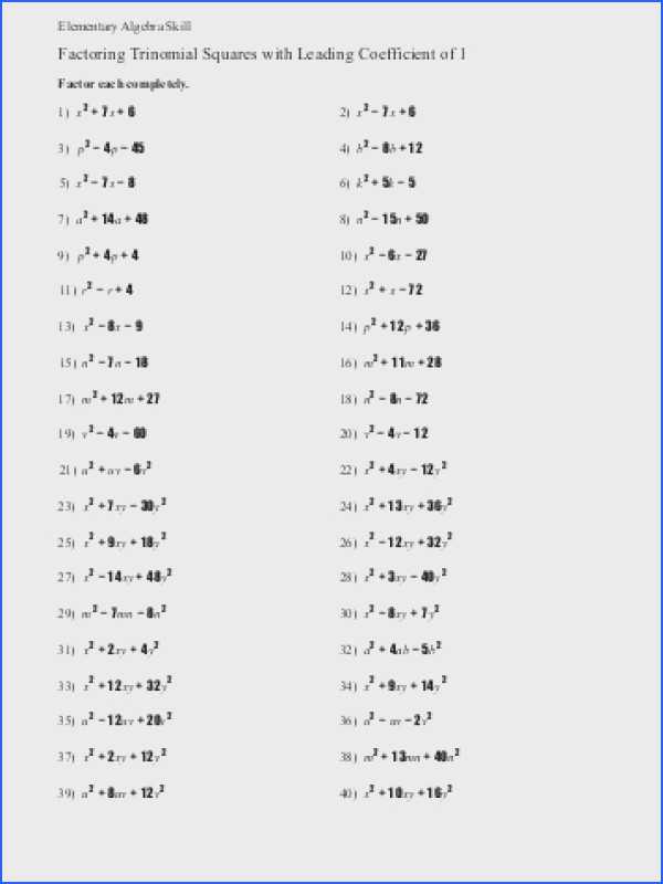 Factoring Review Worksheet together with Factoring Polynomials Worksheet