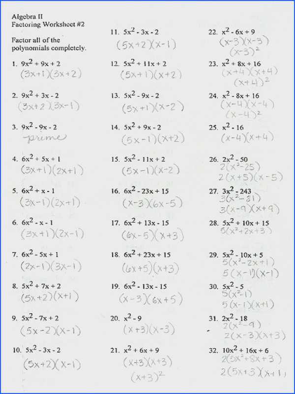 Factoring Trinomials with Leading Coefficient Worksheet together with Factoring Trinomials Worksheet