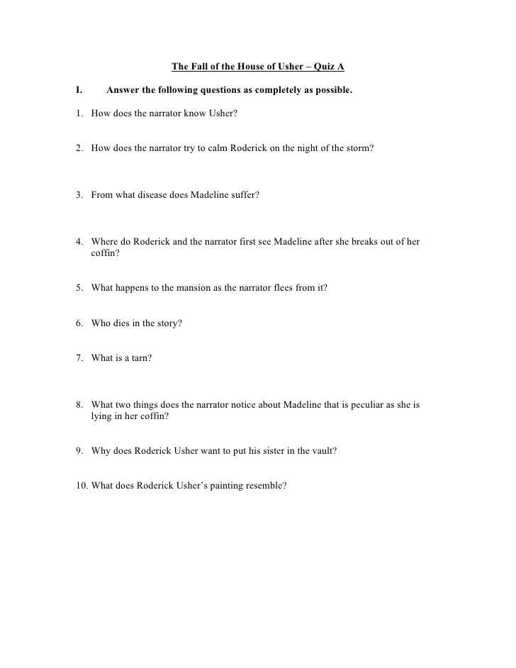 Fall Of the House Of Usher Worksheet Answers together with the Fall the House Usher Worksheet Answers Choice Image