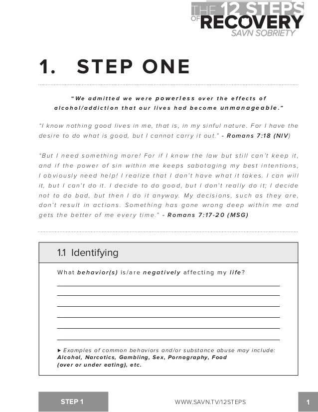 Family Roles In Addiction Worksheets with the 12 Steps Of Recovery Savn sobriety Workbook