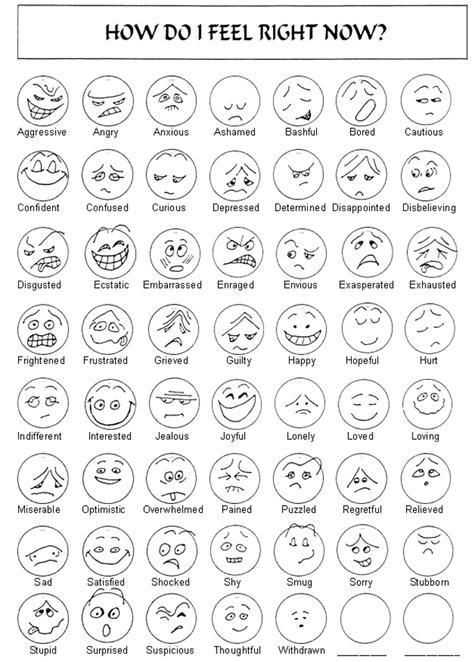 Feelings and Emotions Worksheets Pdf and Feelings Chart Star Wars Faces Kimochis Free Printable Monster