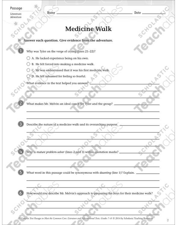 Film Study Worksheet for A Work Of Fiction Answers as Well as Medicine Walk Text & Questions