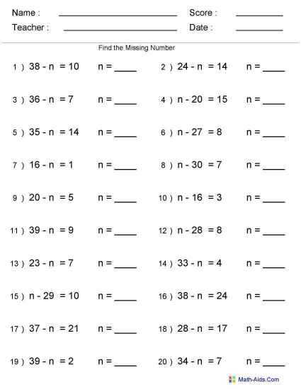 Finding the Missing Number In An Equation Worksheets with 146 Best Damian Images On Pinterest