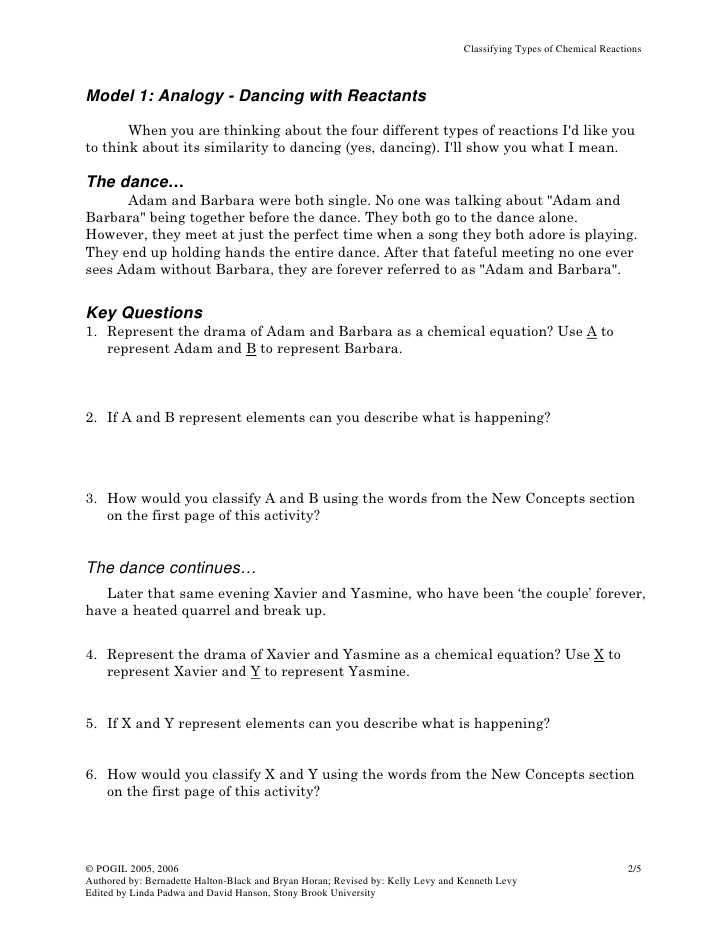 Five Types Of Chemical Reaction Worksheet or 57 Types Of Chemical Reactions Worksheet Pogil Impression