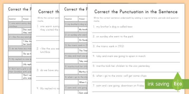 Fix the Sentence Worksheets together with Correct the Punctuation In the Sentence Differentiated Worksheet