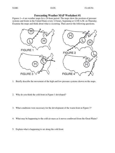 Forecasting Weather Map Worksheet 1 Answers Also Worksheets Wallpapers 50 Inspirational forecasting Weather Map