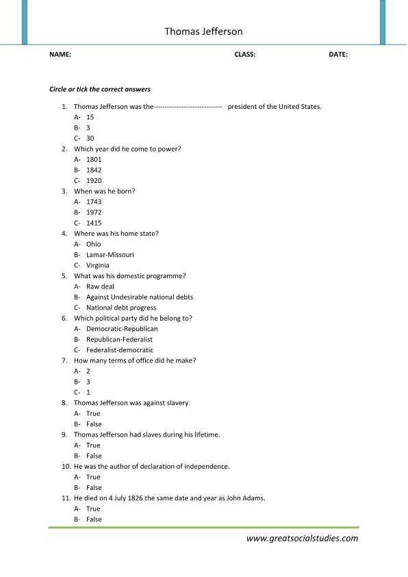 Foreign Policy Worksheet together with Thomas Jefferson Worksheets Worksheet Math for Kids
