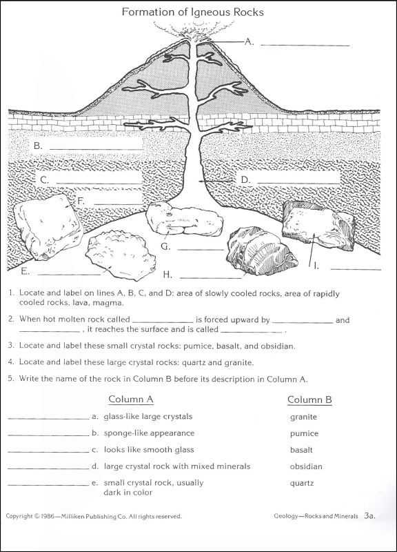 Fossil formation Worksheet as Well as Free Rocks and Minerals Worksheets