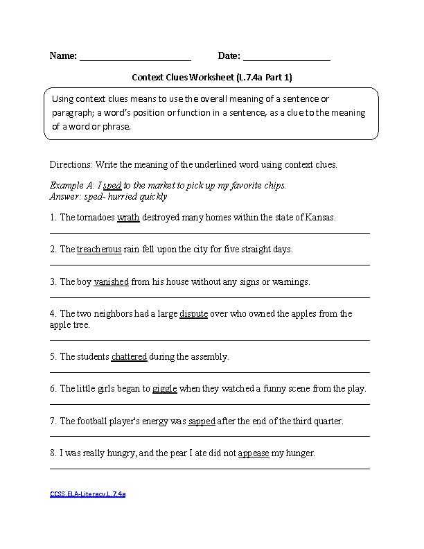 Free 5th Grade Vocabulary Worksheets or 80 Best Context Clues Images On Pinterest